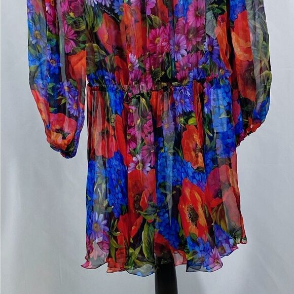 Dolce&Gabbana Floral Silk Chiffon Mini Dress size 38/ us size 2 - Picture 9 of 13